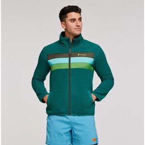 Cotopaxi Mens Teca Fleece Full Zip Jacket Mock Neck Striped Outdoor Hiking Small